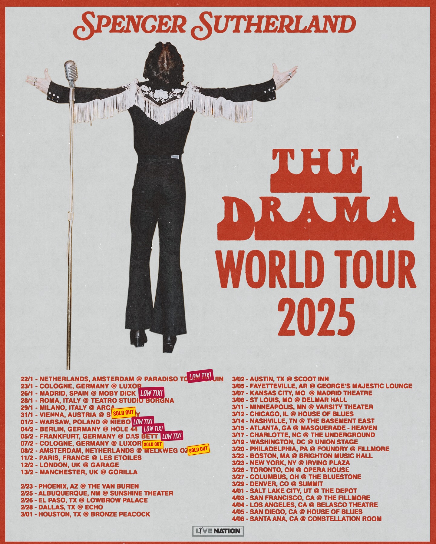 Spencer Sutherland Tour Poster 2025